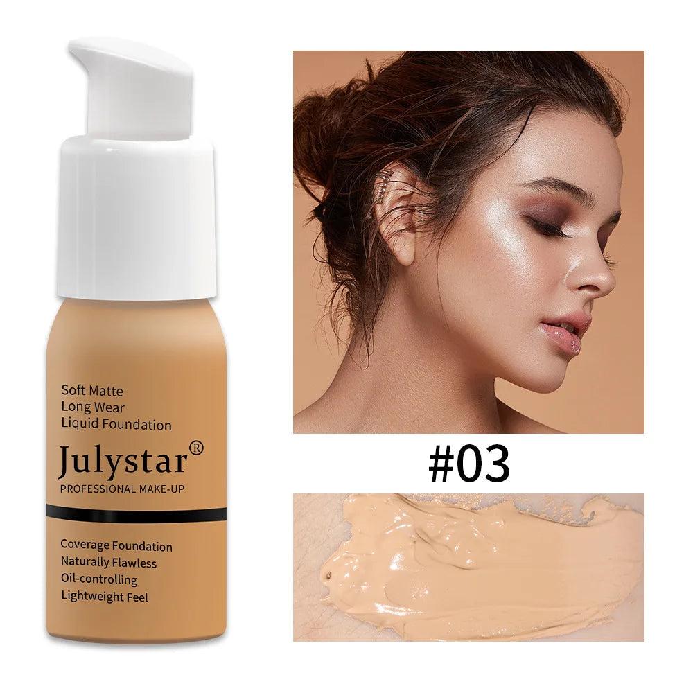 Julystar 10 Colours Matte Moisturising Finishing Foundation Waterproof Long Lasting No Makeup Removal Face Powder