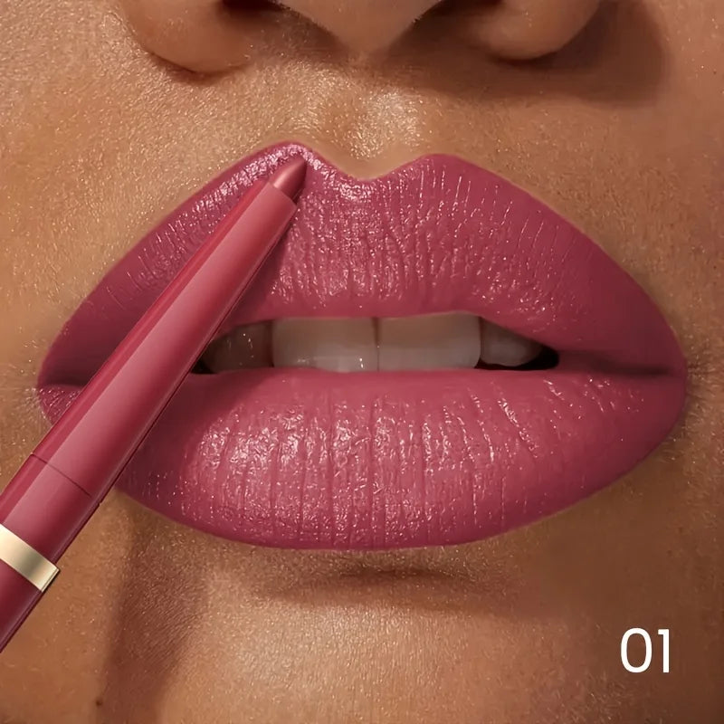 Long-lasting Waterproof Matte Nude Lip Liner - High Pigmentation, Retractable, Smooth Application, Natural Look