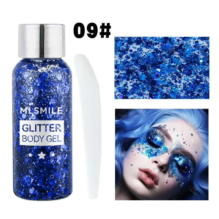Eye Glitter Nail Hair Body Face Gel Art Waterproof High Gloss Glitter Body Multifunctional Makeup Decoration Party Festival