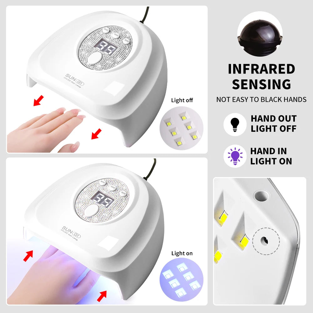 SUN G1 Professional UV Nail Dryer 24 LED Nail Lamp with Auto Sensor Suitable for Drying Cure Gel Nail Polish Nail Salon Tool