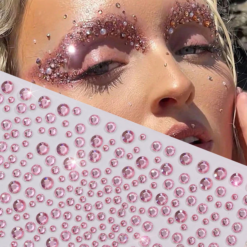 1pc Red Face Gems Jewels Rhinestone Stickers Self Adhesive Gems Stickers DIY Bling Jewel Crystal Sticker for Hair Face Eyes Body