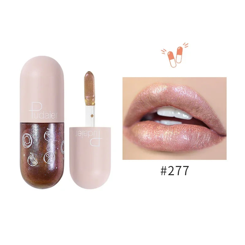 Mini Capsule Mirror Liquid Lipstick Lip Glaze Non-stick Cup Does Not Fall Color Lip Gloss Lip Stick Women Makeup