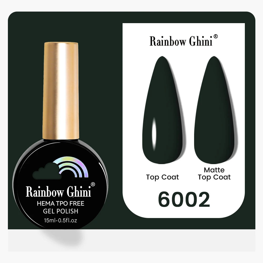 Rainbow Ghini 15ML 146 Colors Long-Lasting Colorful Gel Nail Polish Professional UV/LED Gel Polish Base Coat Matte Top Coat