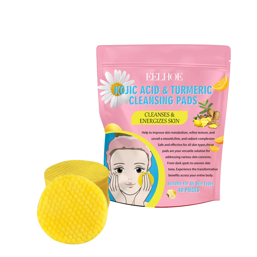 Turmeric Kojic Acid Cleansing Pad Gently Exfoliates Deeply Cleanses Skin Whitens And Lightens Spots Maintains Water Oil Balance