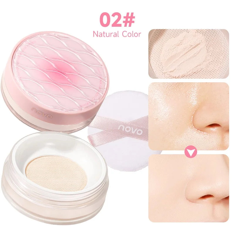 Setting Powder, Lightweight Oil-Control Powder Without Oil, Semi-Transparent, Firming Powder, 24-Hour Shine Control Powder