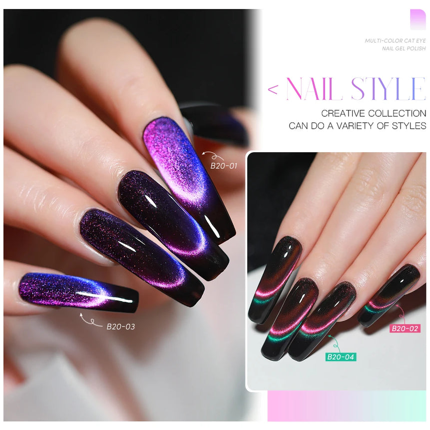 AS 15ml Cat Eye Nail Gel Polish 9D Shiny Magnetic Gel Polish Galaxy Effect Nail Gel Soak Off Manicure Varnish Need Black Gel