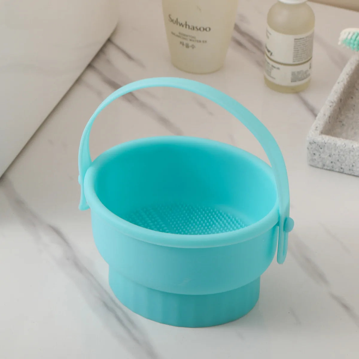 New Makeup Brush Cleaning Bowl Silicone Powder Pouch Storage Rack Beauty Egg Cleaning Artifact Drying Tool