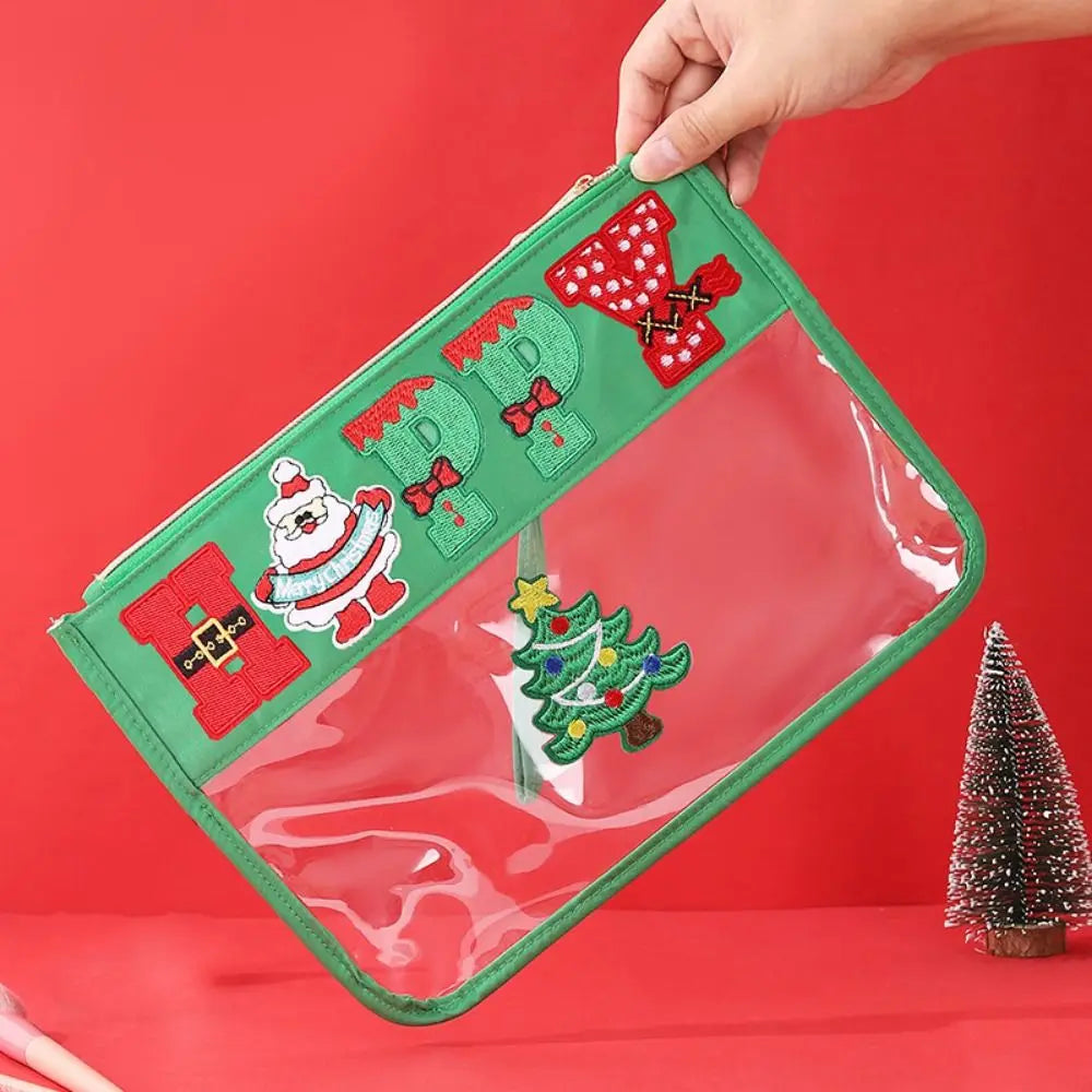 Creative Christmas Clear Travel Bags Cartoon Waterproof Christmas Toiletry Bags PVC Portable Make Up Organizer Travel