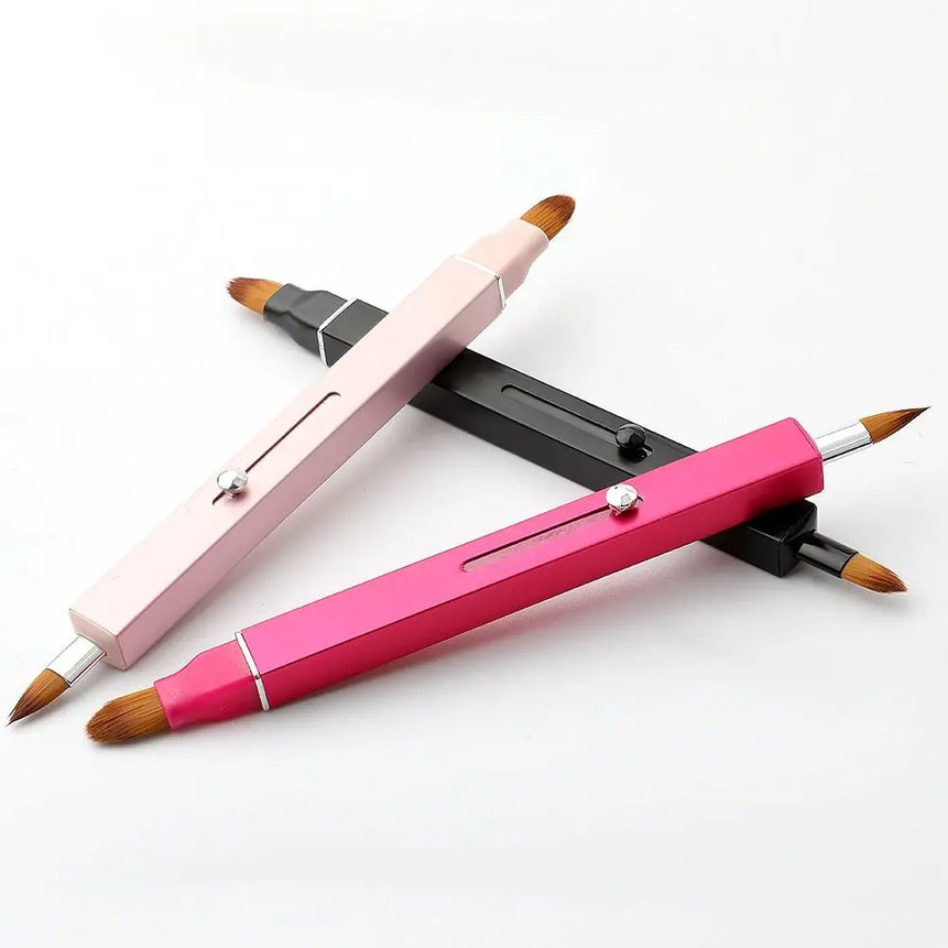 Retractable Lip Makeup Brush Lipstick Lip Gloss Brush Telescopic Dual Use Lip Brush Beauty Tools With Protect Cap