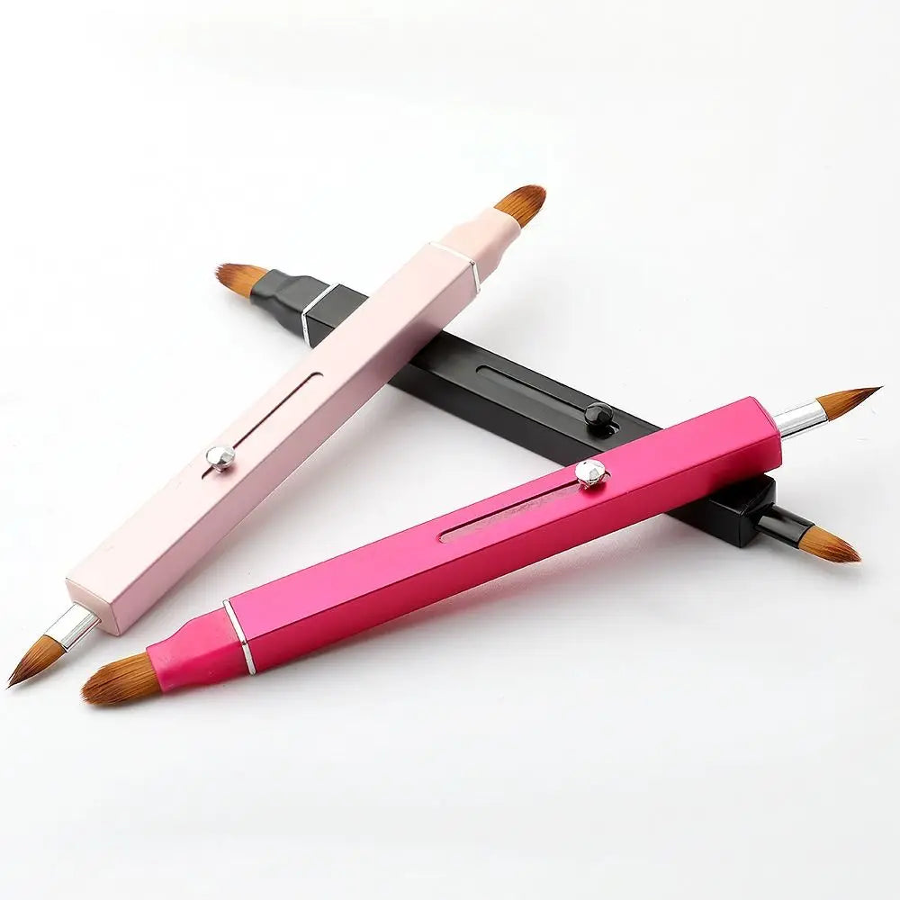 Retractable Lip Makeup Brush Lipstick Lip Gloss Brush Telescopic Dual Use Lip Brush Beauty Tools With Protect Cap