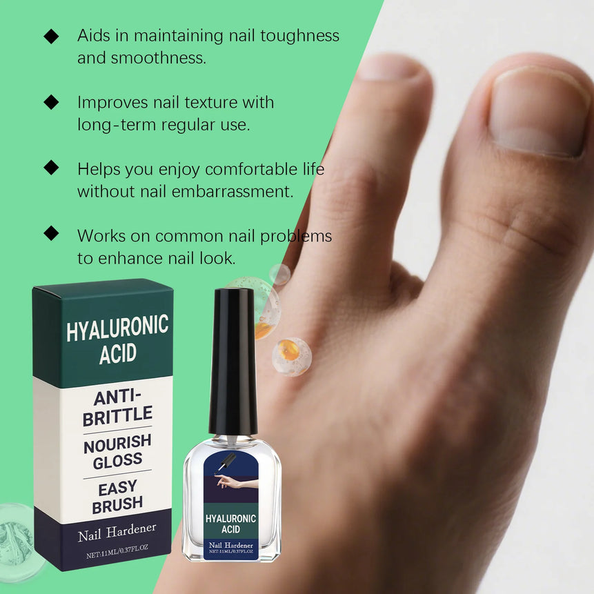 Hyaluronic Acid Nail Hardener Nourish Brittle Hands Feet Nails Repair Dry Breakage Nails Gloss Growth Nail Strengthening Drops