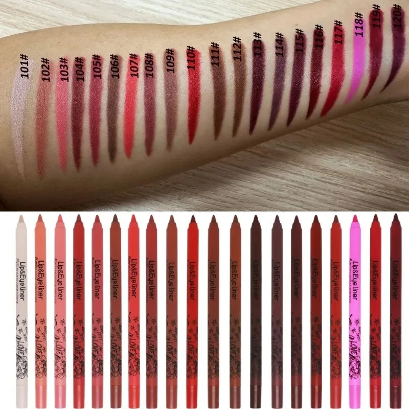 20 Color Matte Lip Liner Outline Lipstick Pen Long-lasting Waterproof Lip Tint Pencil Makeup Lip Contouring Pen Woman Cosmetic