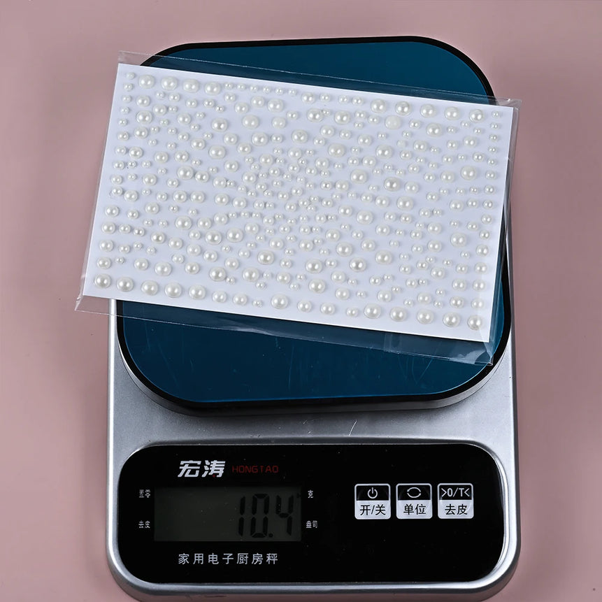 1/3/5 Sheet 3D White Pearl Eyes Face Tattoo Self Adhesive 3D Face Gem Jewels Eyeshadow Stickers Round Pearls Makeup Rhinestones