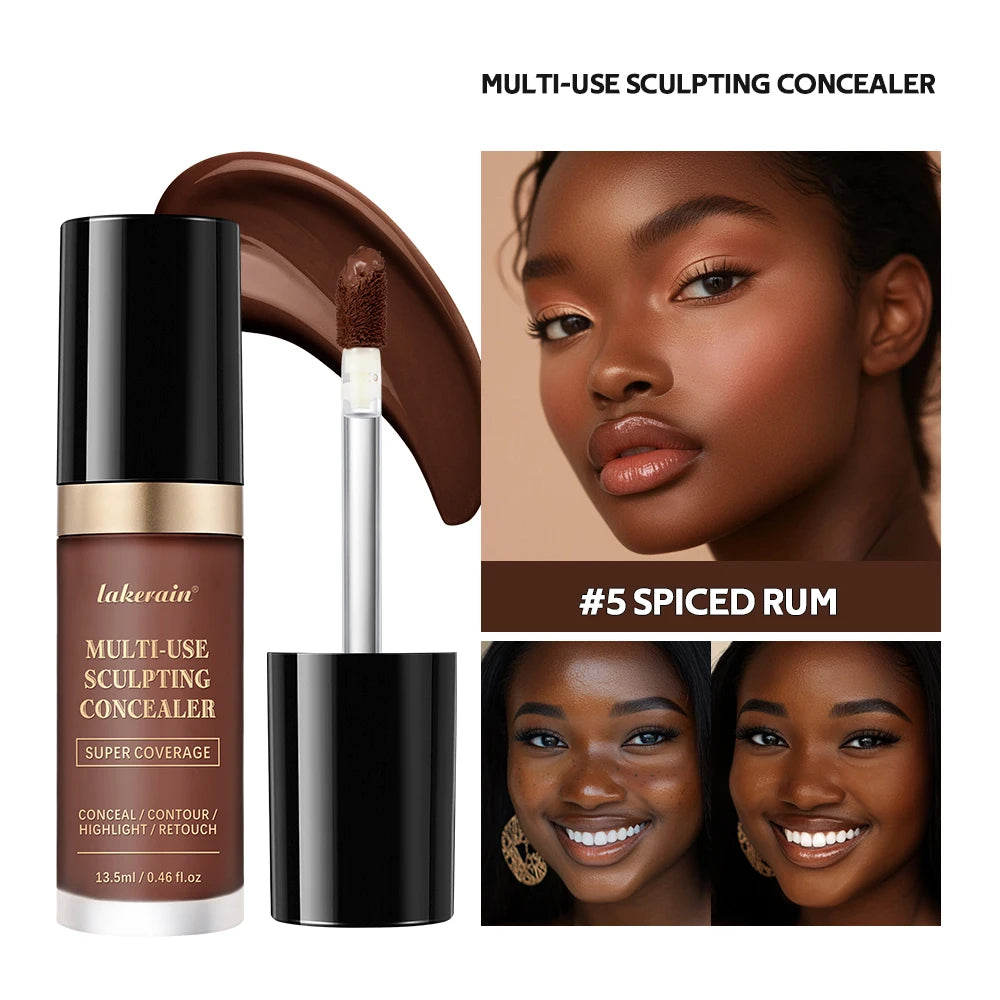 Super Concealer For Face Cover 5 Colors Highlight Contour Retouch Multi Use Super Coverage Hydrating Free Oil Formula Makeup