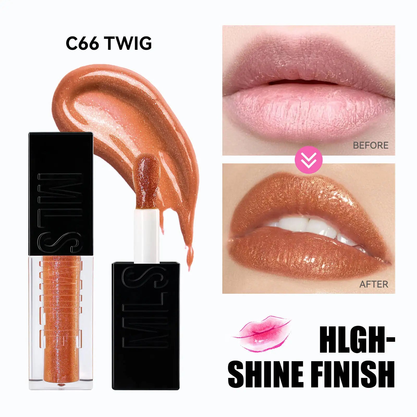 MLSMILE Wet Shiny Liquid Lip Gloss Diamond Shimmer Glitter Lip Plumper Oil 6colors Sparkling Highgloss Sequins Pearly Makeup