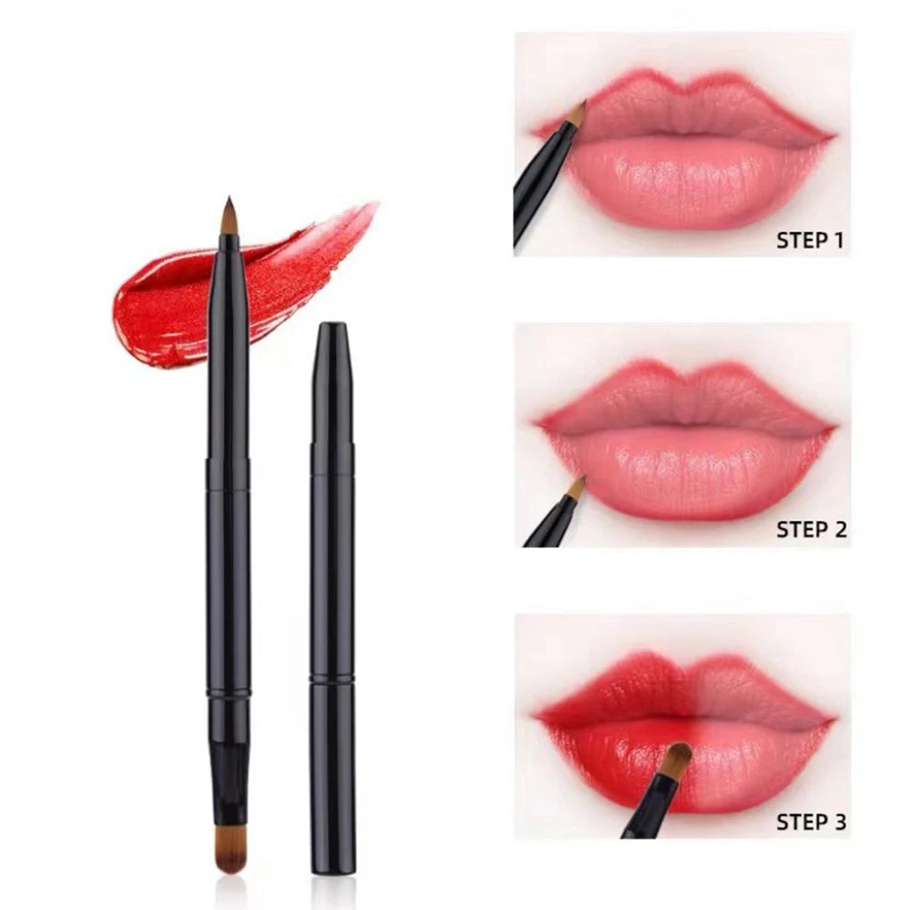 Lip Brush Telescopic Lip Brush Double Head Concealer Makeup Brush Lipstick Brush Portable Lip Brush Multi-function Makeup Tool
