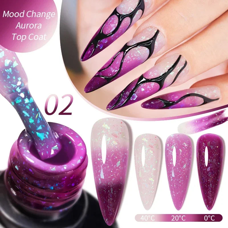 AWStorG 7.5ML Golden Gradient Cat Eye Magnetic Gel Sparkling Glitter Nail Polish Semi Permanent UV Nail Art No Need Base Color