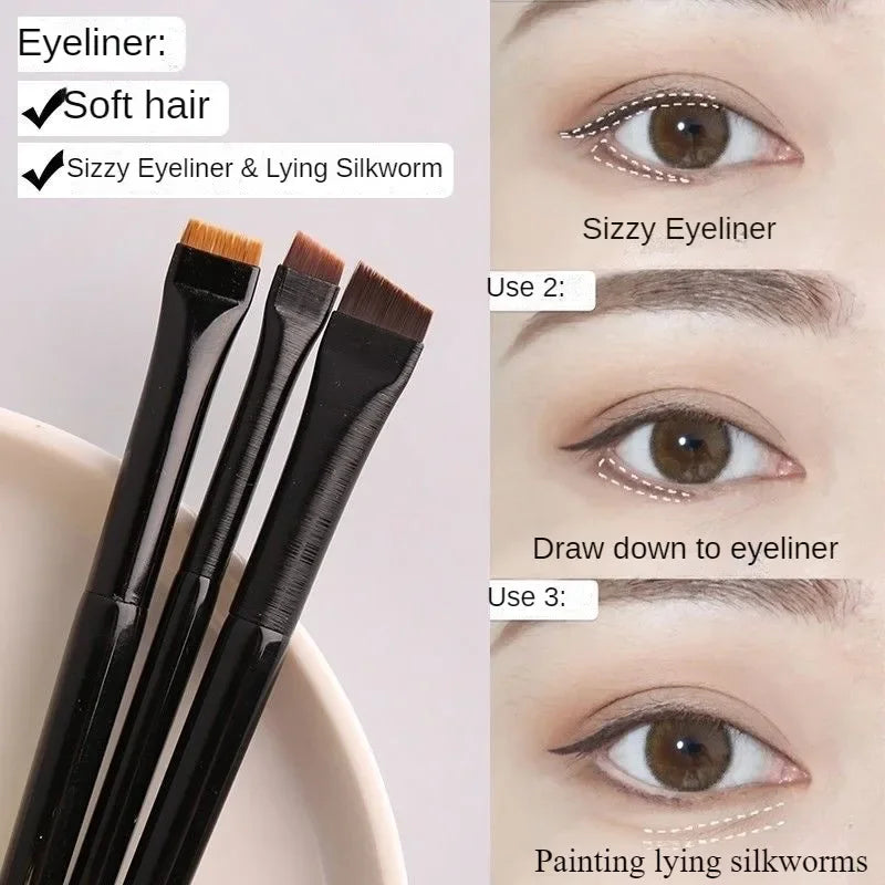 New 1/2PCS Eyebrow Contour Brush 0.06mm Ultrathin Eyebrow Eyeliner Brush Portable Small Angle Eyebrow Brush Makeup Tool
