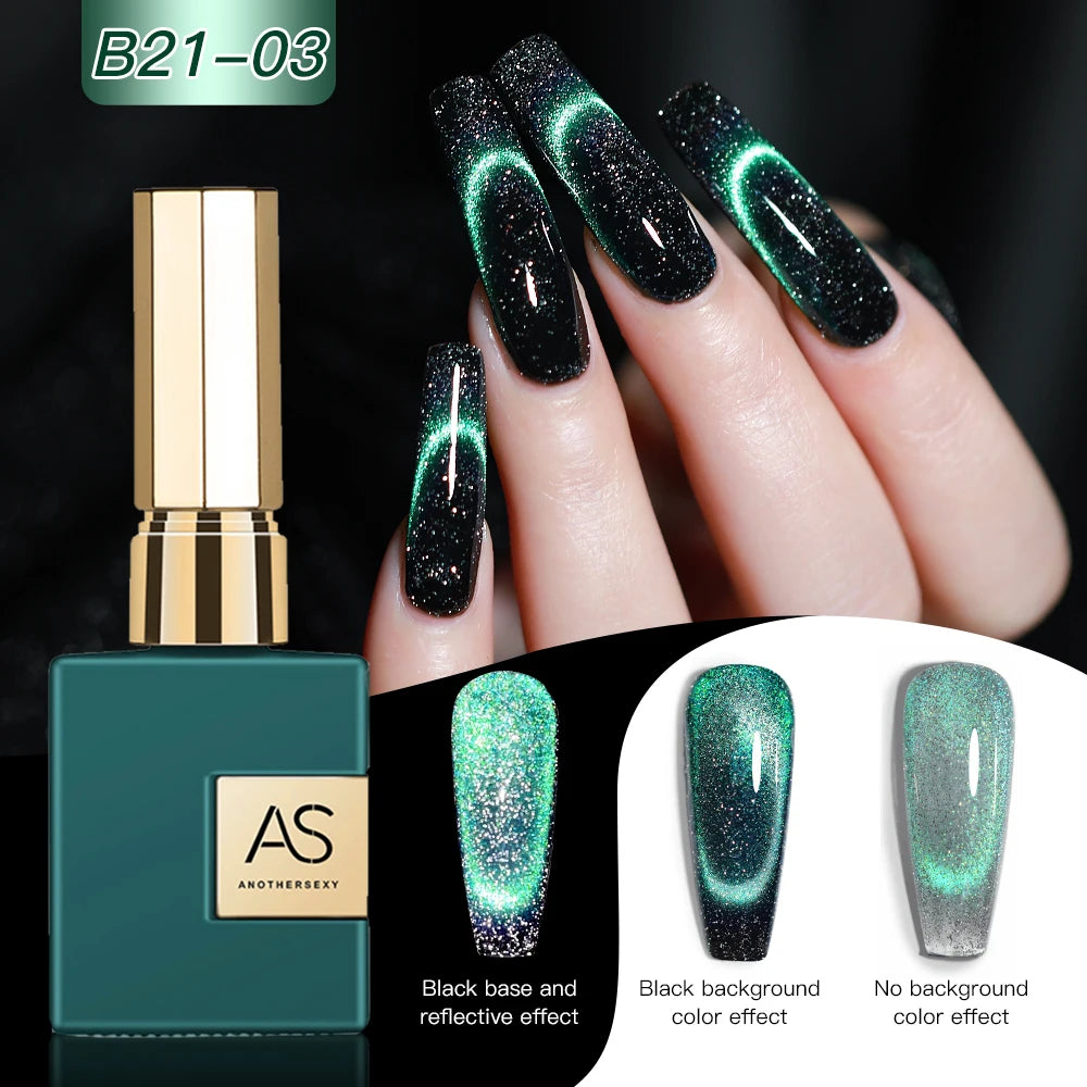 AS 15ml Cat Eye Nail Gel Polish 9D Shiny Magnetic Gel Polish Galaxy Effect Nail Gel Soak Off Manicure Varnish Need Black Gel