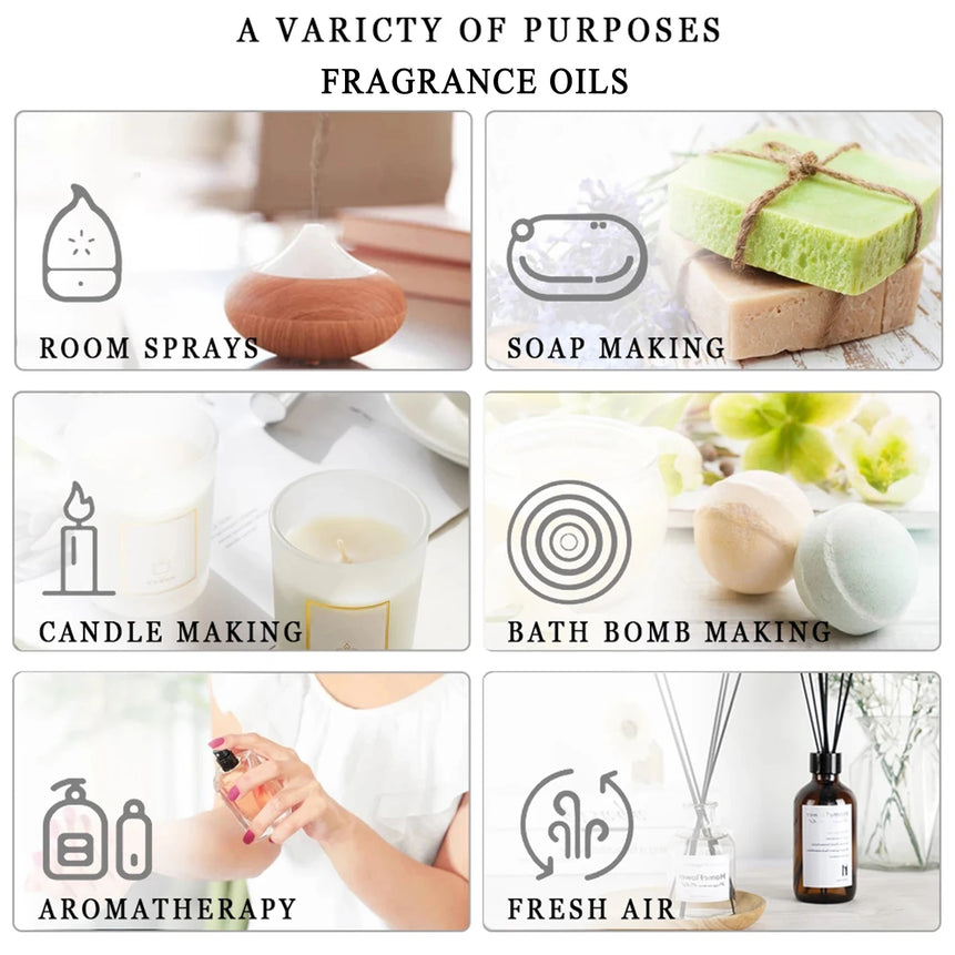 PHATOIL 1PCS Aromatherapy Essential Oil For Diffuser 10ML/30ML/100ML Lavender Peppermint Vanilla Eucalyptus Jasmine Aroma Oils