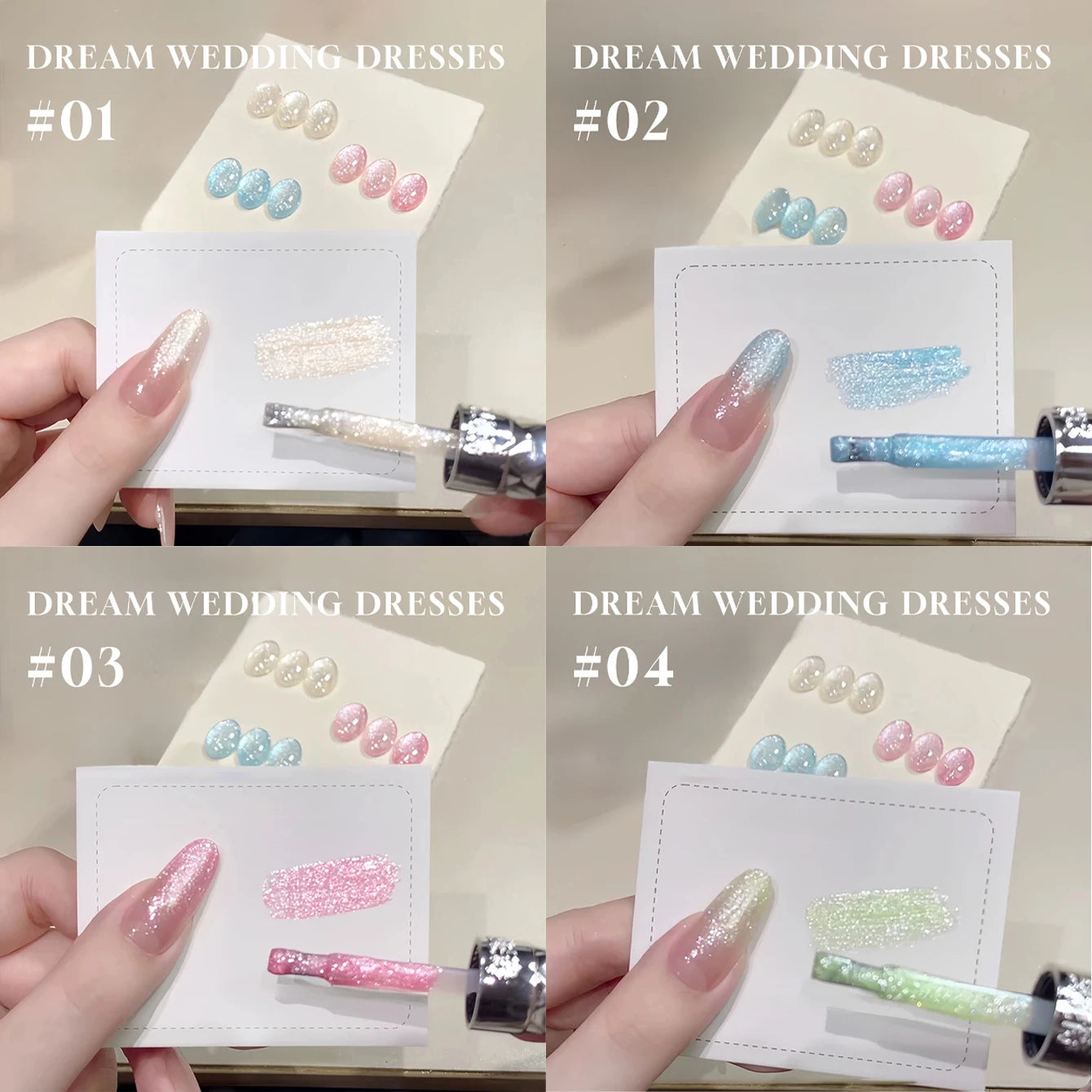 MIANEL1-12pcs 12ML Pink Blue White Green Series With Explosive Glitter Gel Nail Polish, Popular Yun Brocade Diamond Gel Polish