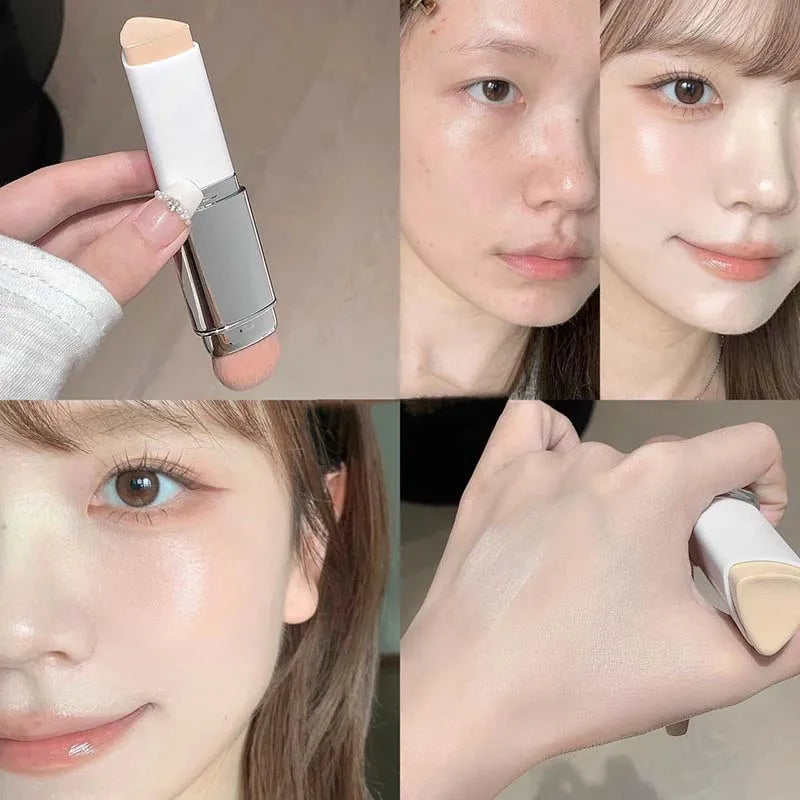 2-in-1 Facial Makeup Lazy Person Eraser Foundation Stick Brightens Concealer Stick Lightweight Moisturizing Brightening Cosmetic