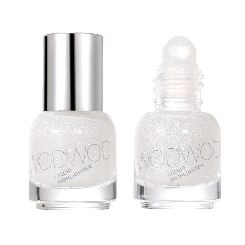 WODWOD Face Brightening Cream, Glitter Highly Saturated Liquid Highlighter, Bright Color Face Contour Makeup Highlighting ﻿