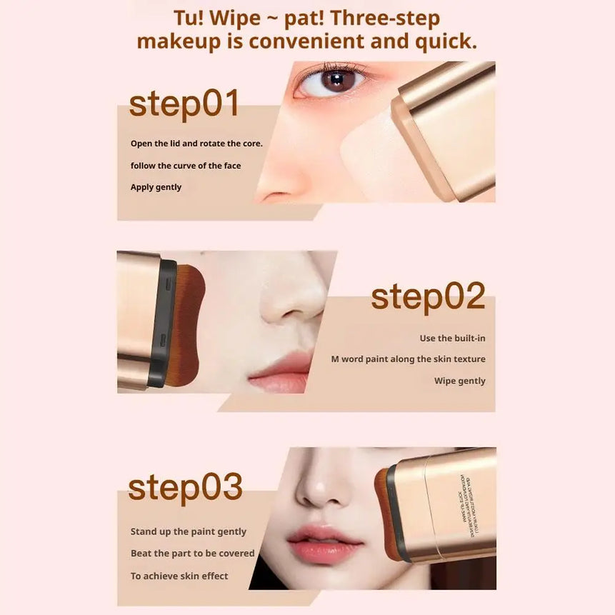Double Ended Foundation Stick Long-lasting Non-tarnishing Effect Eraser Foundation Make-up Stick Foundation Makeup Concealer