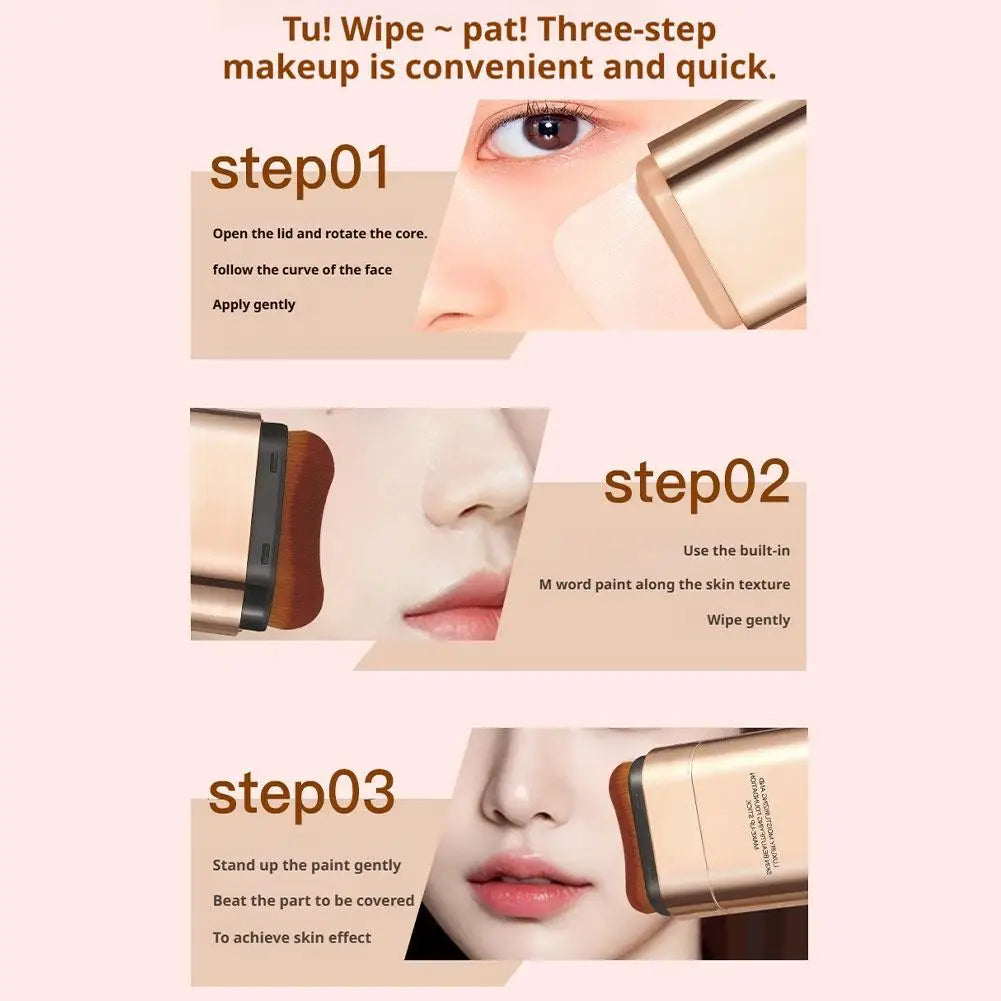 Double Ended Foundation Stick Long-lasting Non-tarnishing Effect Eraser Foundation Make-up Stick Foundation Makeup Concealer