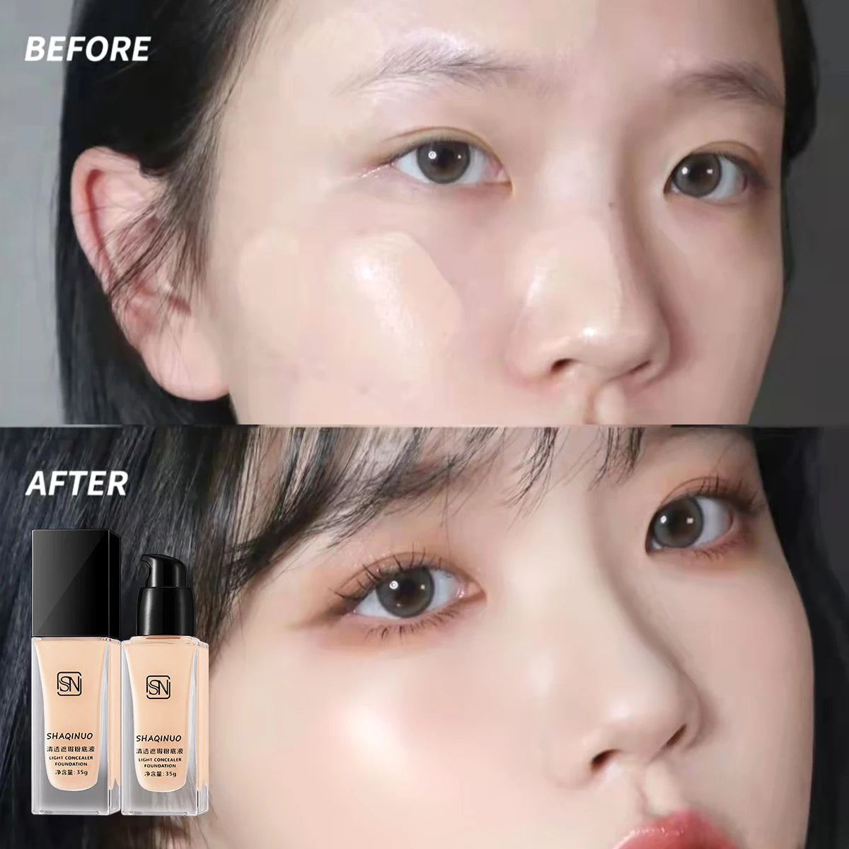 SHQINUO3 color foundation concealer cream waterproof non-removal makeup foundation stick moisturizing foundation cream