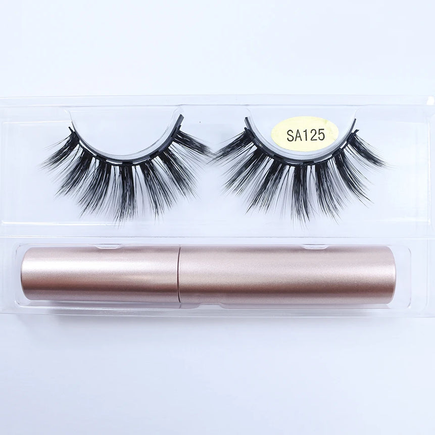 REDSIREN Natural Magnetic Lashes Makeup 1/5Pairs Reusable Magnetic False Eyelashes and Eyeliner Kit