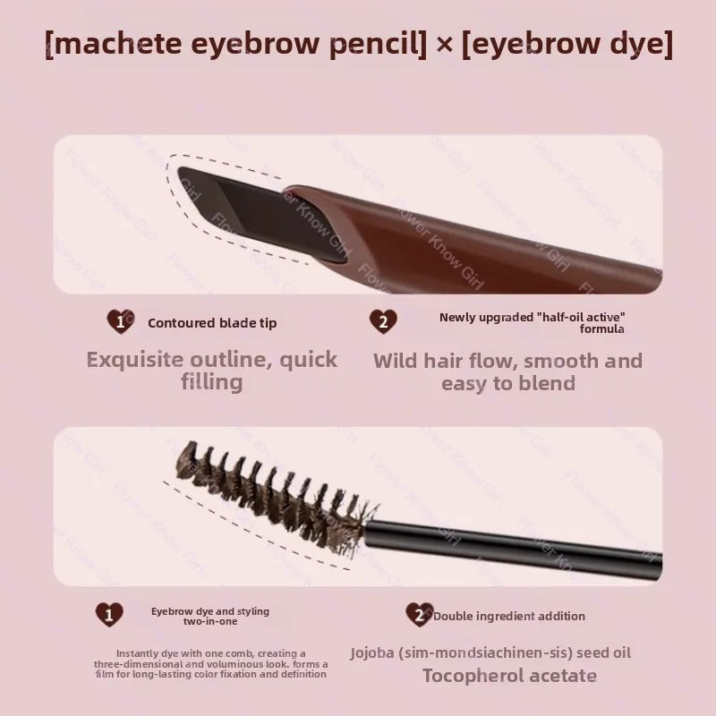 Flower Knows The Sweetie Bear Collection Waterproof natural eyebrow pencil 2-in-1 eyebrow pencil eye makeup