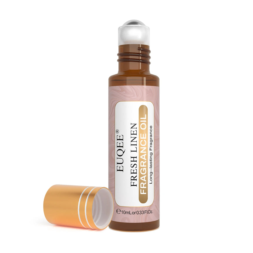 EUQEE 10ml Roll-On Fragrance Oil for Skin Sea Breeze White Musk Coconut & Vanilla Bubble Gum Green Tea Long Lasting Scent