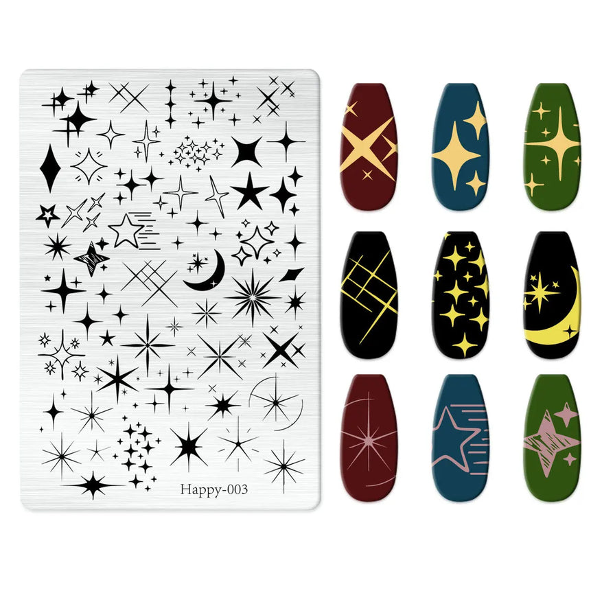 Maple Leaf Nail Stamping Plates Autumn Winter Leaves Design Polish Stencil Nail Printing Stamp Image Manicure Mold Stencil Tool