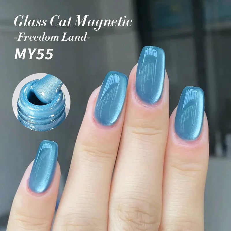 BORN PRETTY 10ml Black Glass Cat Magnetic Gel Nail Polish Silver Gold Glitter Semi Permanent Soak Off UV LED Gel Varnish