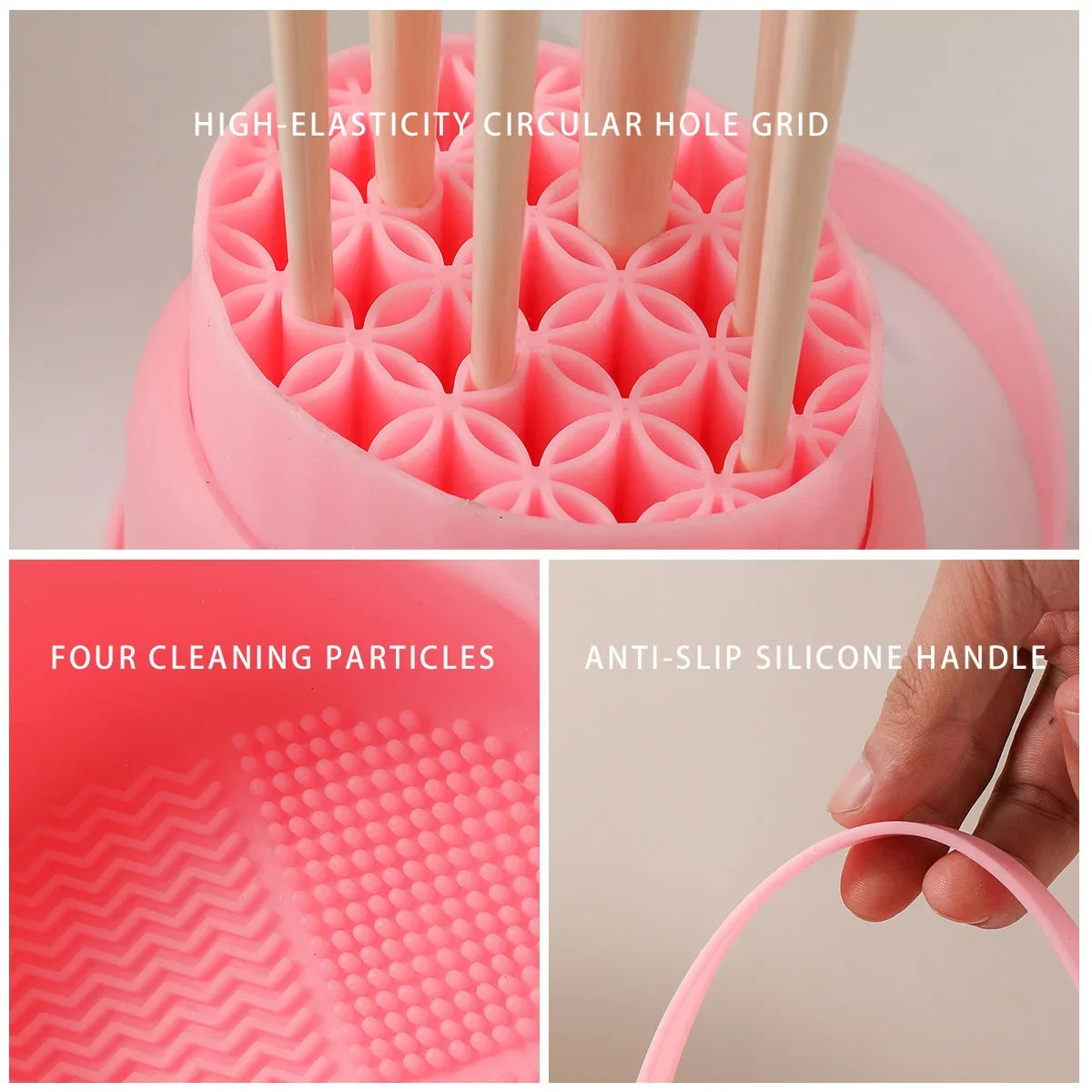 New Makeup Brush Cleaning Bowl Silicone Powder Pouch Storage Rack Beauty Egg Cleaning Artifact Drying Tool