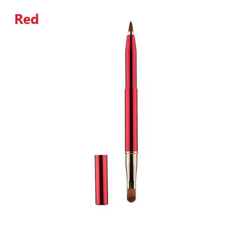 1 Pc Retractable Makeup Lip Brush Portable Double-head Lipstick Brush Dual Use Lip Eyeshadow Brush Beauty Tools