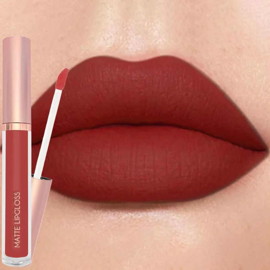 12Colors Creamy Matte Lip Gloss Long-lasting Velvet Non-drying Moisturizing Nude Berry Rose Lipstick Plump Lip Makeup Cosmetics