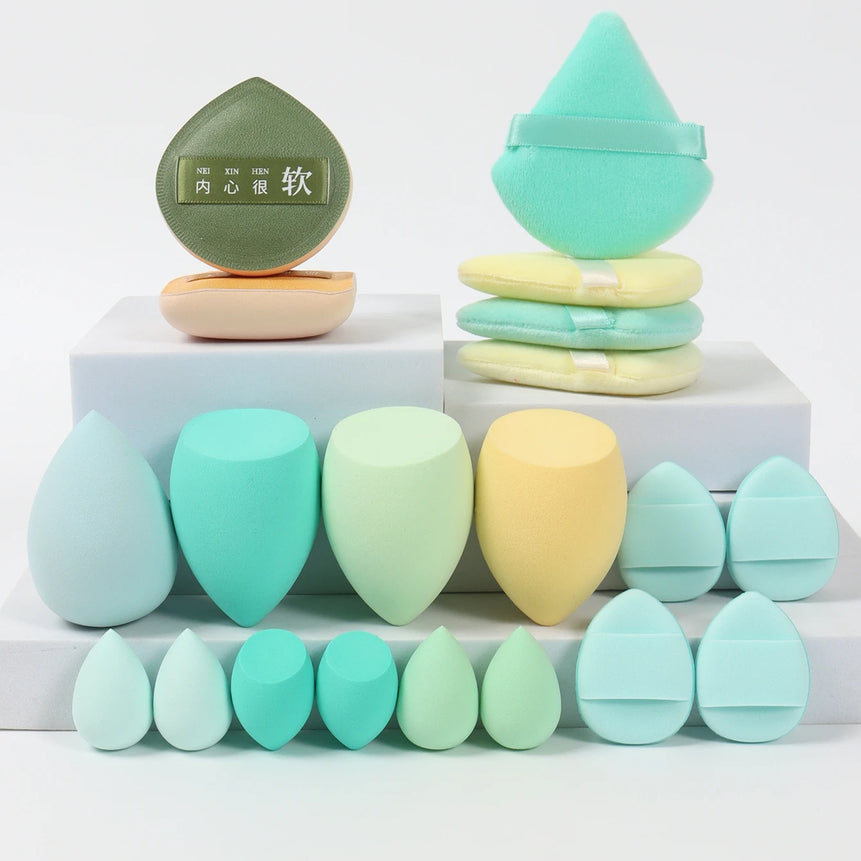 20 Pcs Pink Makeup Sponge and Makeup Puff Set Suitable for Face Cream and Powder Concealer Powder Makeup Machine