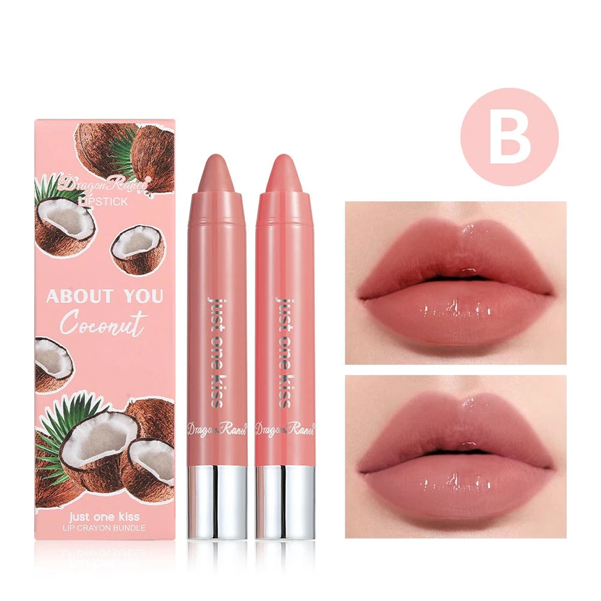 Two Lipstick Set, Water-Glossy Mirror, Light-Lasting, Moisturizing, Non-Removing Makeup, Long-Lasting Makeup Effect Lipstick Set