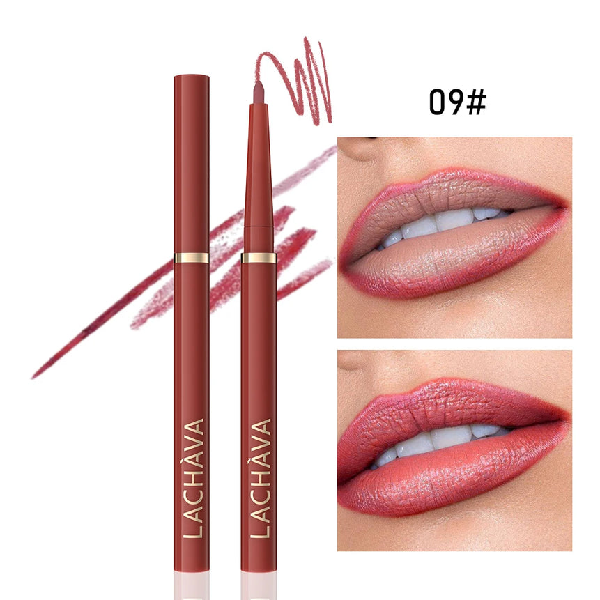 Long-lasting Waterproof Matte Nude Lip Liner - High Pigmentation, Retractable, Smooth Application, Natural Look