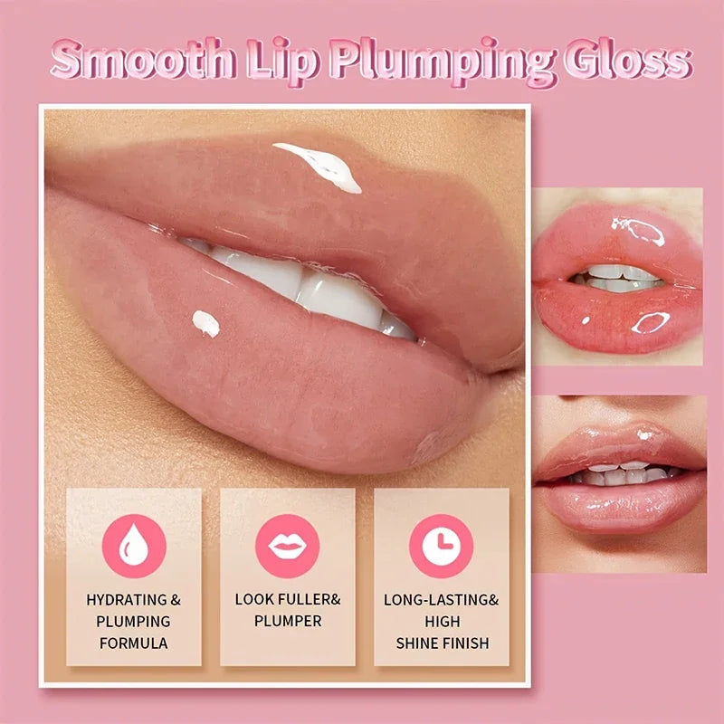 Hydrating Lip Gloss Plumper With Long Lasting Moisturize Effect High Shine Clear Lip Oil Liquid Balm Plumping