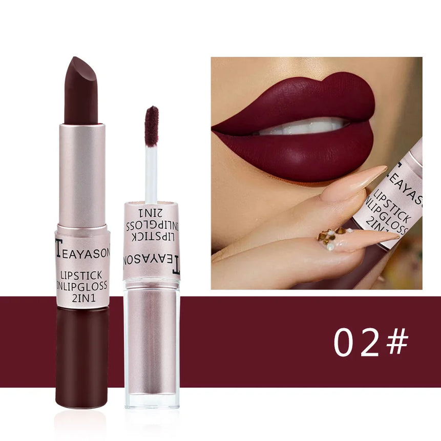 Matte Liquid Lipstick Waterproof Non Transfer Long Wear Pink Lip Gloss Tint Moisturizing Makeup for Women Ladies