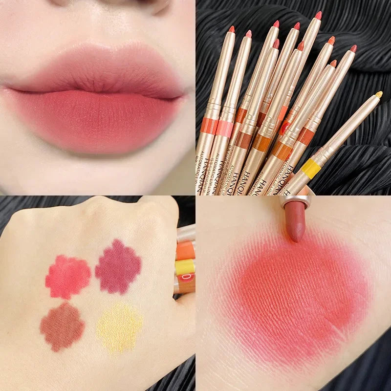 Automatic Rotary Lip Liner Easy Makeup Colour Lipstick Pencil Waterproof Long-lasting Matte Lipsticks Portable Girls Cosmetics