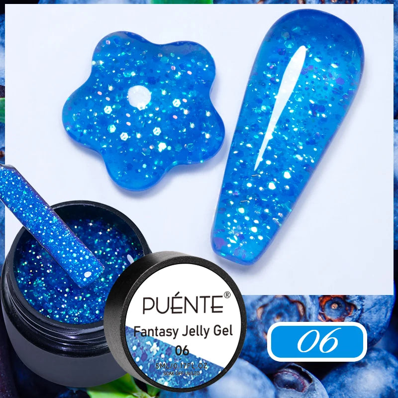 PUENTE Sparkle Platinum Gel Nail Polish 5ML Shiny Gold Silver Glitter Painting Gel Drawing Semi Permanent Varnish For Manicure