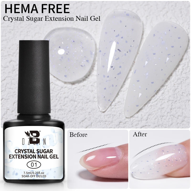 AWStorG  Fiber Rubber Base Gel For Nails UV Gel Polish Semi Permanent Repair Fix Crack Nail Rubber Base Gel Strengthener 15ml