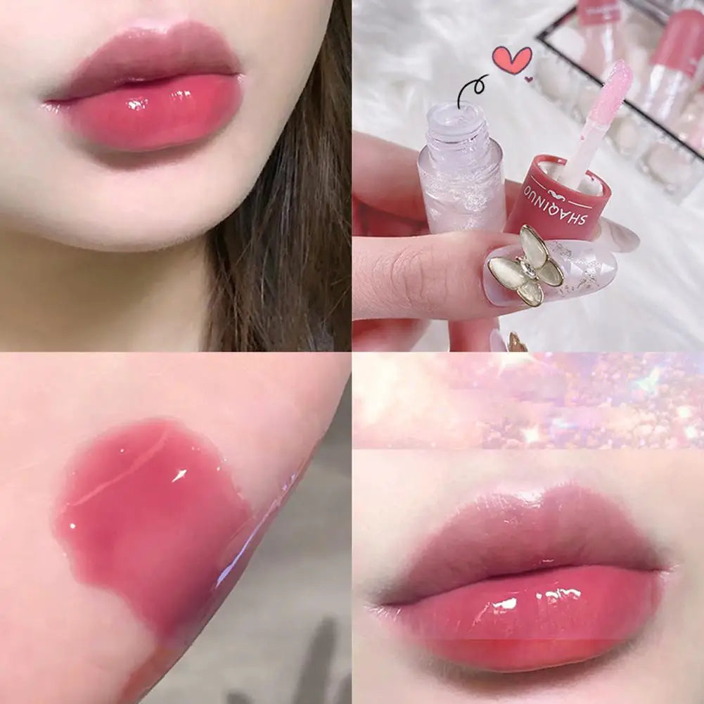 Clear Color-Changing Lip Gloss Hydrating Nourishing Lip Balm with Mirror Shine, Water-Light Formula for Plump Juicy Lips