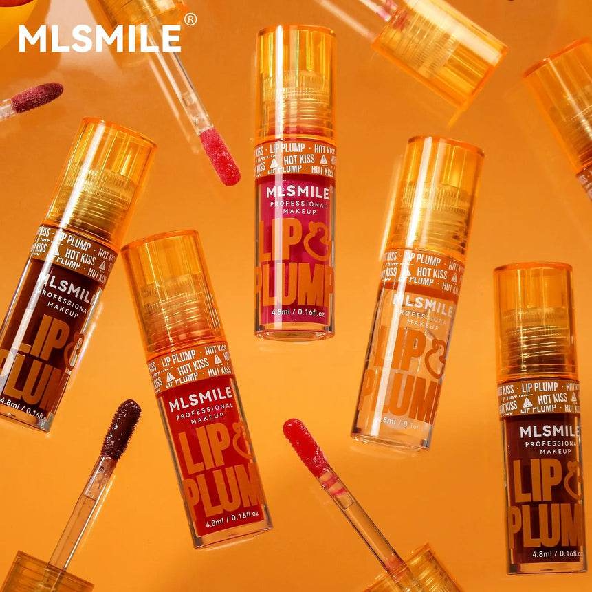 MLSMILE Duck Lip Plump Lip Oil Moisturizing Lip Gloss Mirror Water nature long-lasting Gloss Gloss Pearl Lip Glaze Set