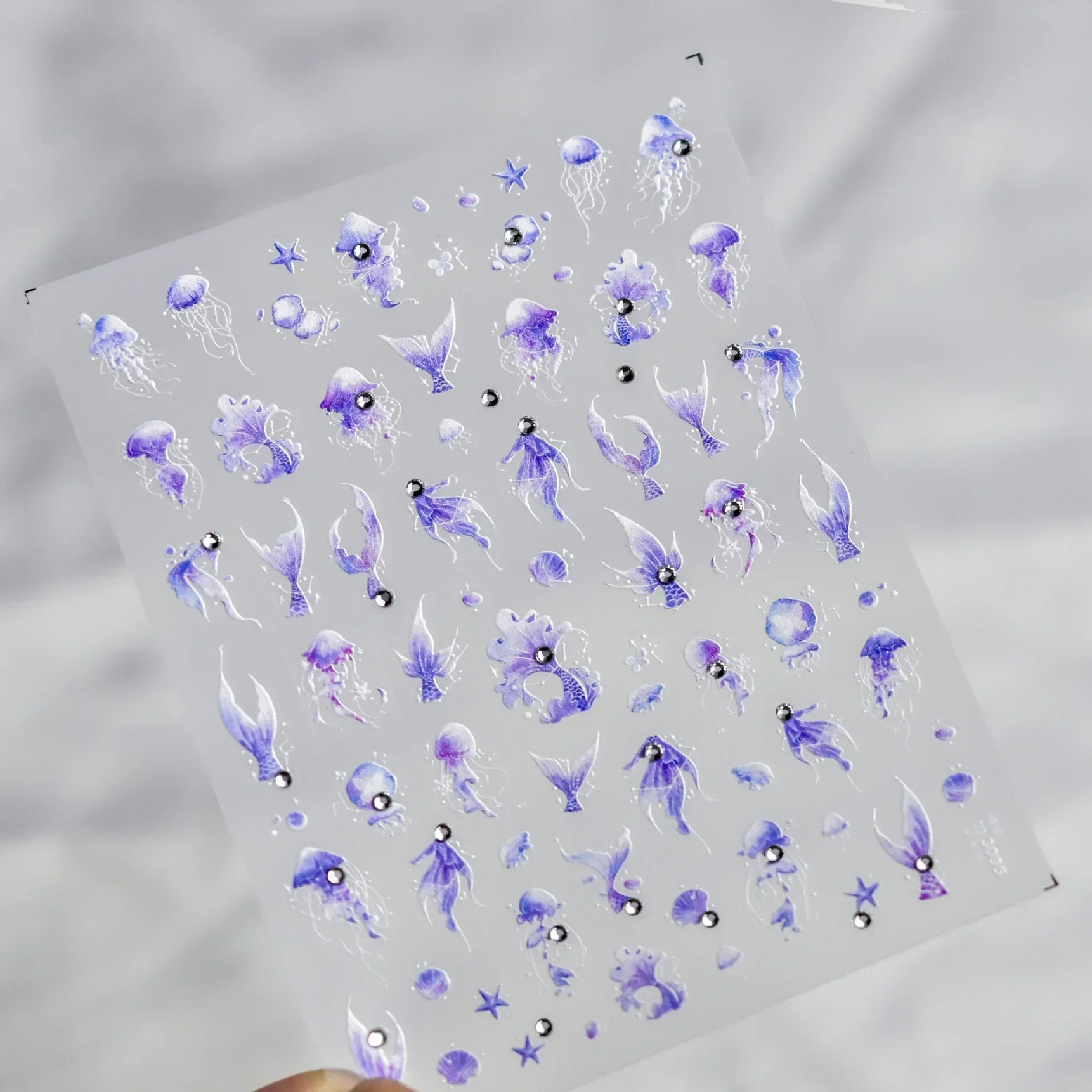 Goldfish Cavort Water Grass Lotus Flower Leaf Brocaded Carp Koi Ripple Droplet Water Bubbles 5D Nail Art Stickers Manicure Decal