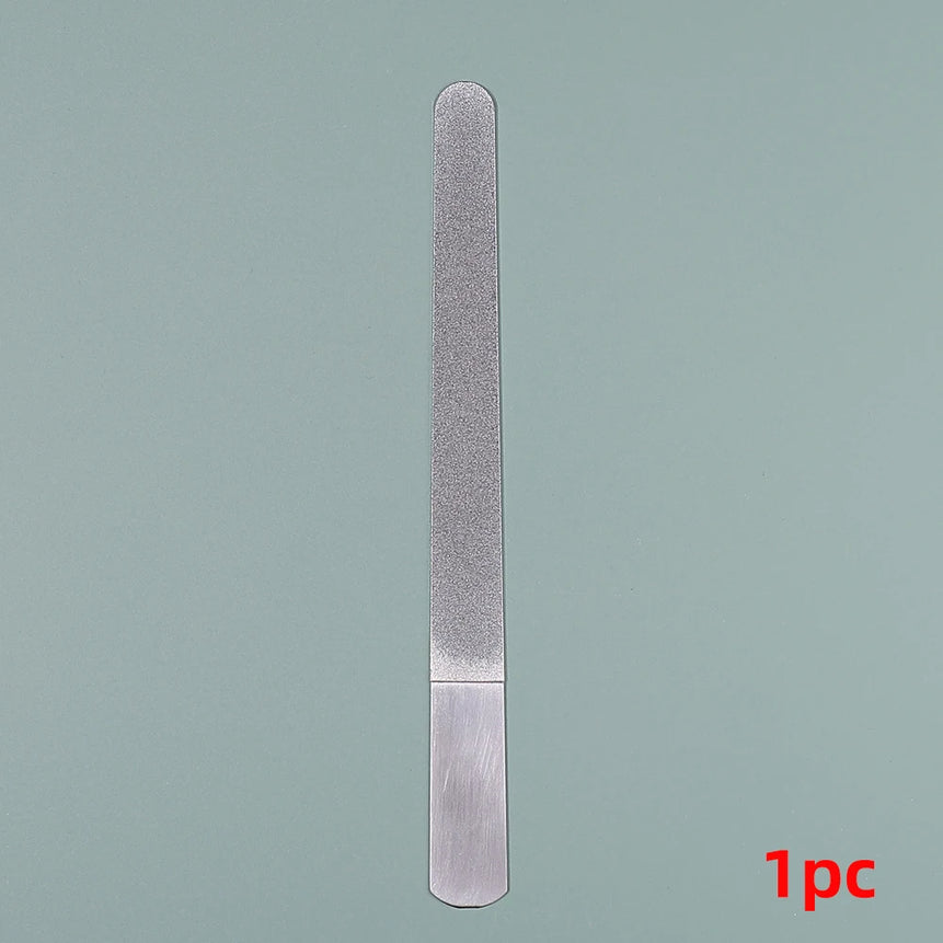 Diamond Nail File Stainless Steel Double Side Nail File Metal File Buffer Fingernails Toenails Manicure Files for Salon And Home